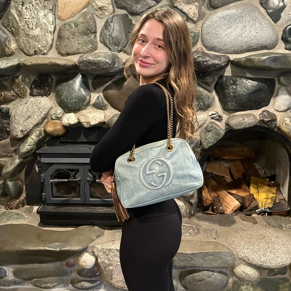 Gucci Blue Denim Soho Shoulder Bag only doesn’t include wallet